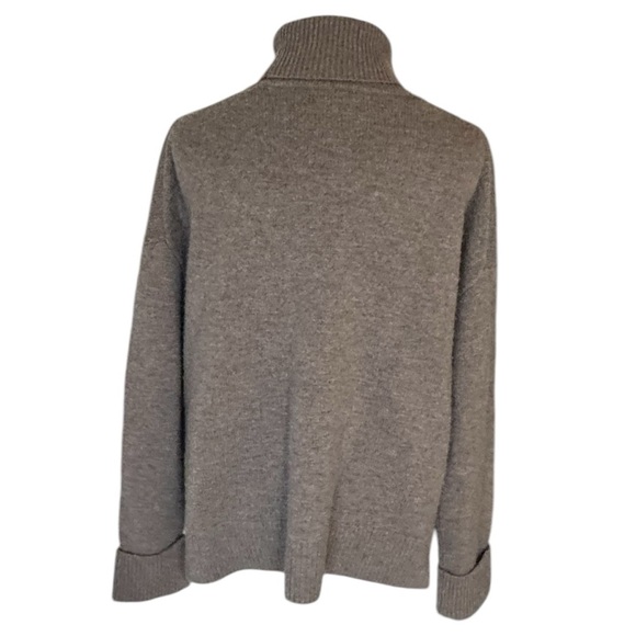NORDSTROM Cashmere Wool Blend Taupe Turtleneck Sweater Soft Casual Size L M Work - Picture 3 of 8